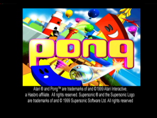 Pong The Next Level title screen for Playstation